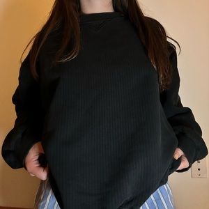 ribbed over sized black hoodie